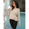 ATHLECHIC Women's Crewneck Fleece Oversized Fashion Fall Outfits Pullover Hoodless Tops Cropped Sweatshirt - 3 of 4
