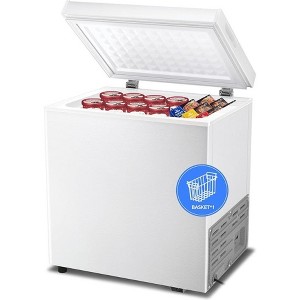 Kismile 2.5 Cu.Ft Deep Freezer with Two Baskets,Energy Saving and Low Noise,7 temperature settings (Black) - 1 of 4