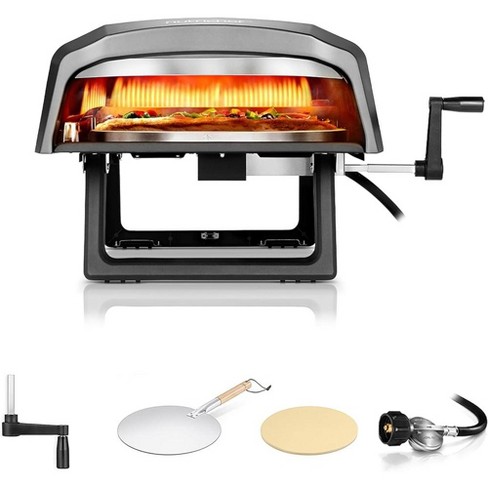 Nutrichef 360° Portable Oven With Rotating Pizza Stone - Black : Target