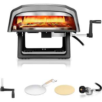 NutriChef 360° Portable Oven with Rotating Pizza Stone - Black