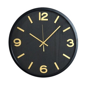 VIP Wood 18 in. Black Modern Wall Clock - 1 of 4