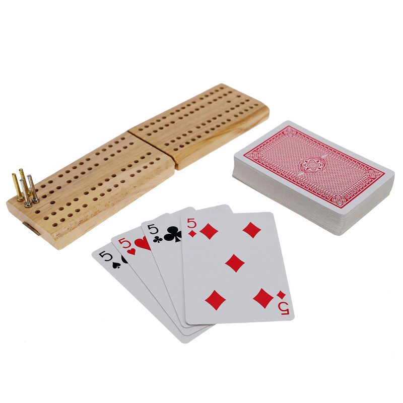 WE Games Walnut 7-Games-in-1 Combination Game Set - Includes Chess, Checkers, Backgammon, Dominoes, Cribbage, Poker, Dice and Cards, 4 of 9