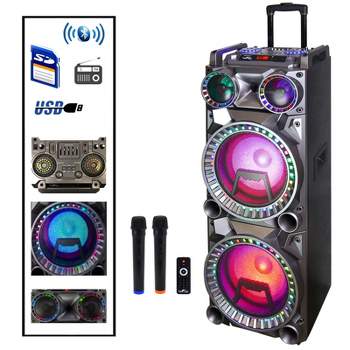 beFree Portable BT 10 Inch Double Subwoofer Speaker System