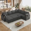 109.9" U-Shaped Sectional Sofa with Pull-Out Bed, Storage, Cup Holders & USB Ports, Versatile Sleeper Couch for Living Room - ModernLuxe - 2 of 4