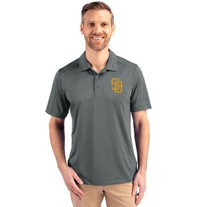 San Diego Padres Cutter & Buck Prospect Eco Textured Stretch Recycled Mens Short Sleeve Polo - 1 of 1