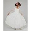 2Bunnies Paisley Lace Tulle Long Sleeve Maxi Flower Girl Dress - 2 of 4
