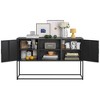 NicBex 47.2" Modern 3-Doors Sideboard,Kitchen Storage Cabinets with Metal Handles and Frame for Kitchen, Living room, and Dining Room,Black - 4 of 4