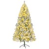 CIPACHO 6FT Snow Flocked Pre - lit Christmas Tree Set - Tree, Garland, Wreath, Colorful LED Lights, 8 Modes & Pine Cones for Home Decor - 4 of 4