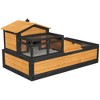PawHut Big 3-Room Tortoise Habitat House with Balcony & 2 Stories, Wooden Indoor/Outdoor Tortoise Enclosure, Large Reptile Cage - 4 of 4