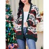 Clearlove Christmas Sweater Cardigan for Women Long Sleeve Holiday Graphic Outerwear Button Down Open Front Cardigan Coat - 2 of 4