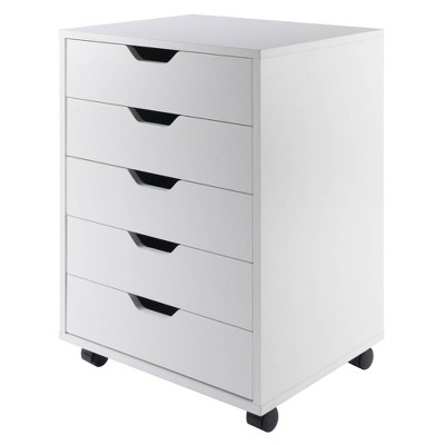 Halifax 5 Drawer Cabinet With Casters White - Winsome : Target