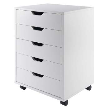 Halifax 5 Drawer Cabinet with Casters White - Winsome