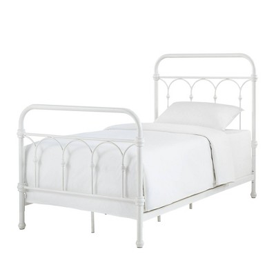 Twin Caledonia Metal Bed Antique White, Antique Wrought Iron Twin Bed Frame