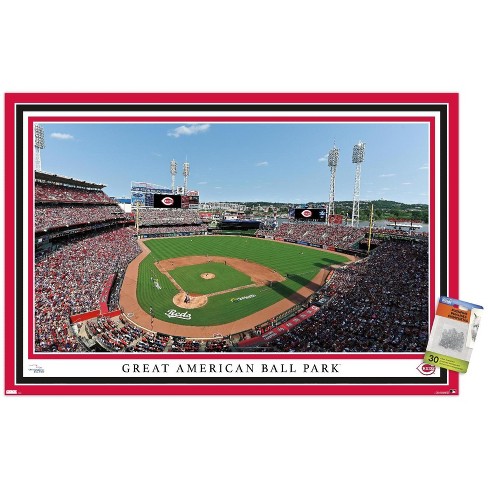 Trends International Mlb Cincinnati Reds - Great American Ball Park 22  Unframed Wall Poster Print Clear Push Pins Bundle 22.375 X 34 : Target