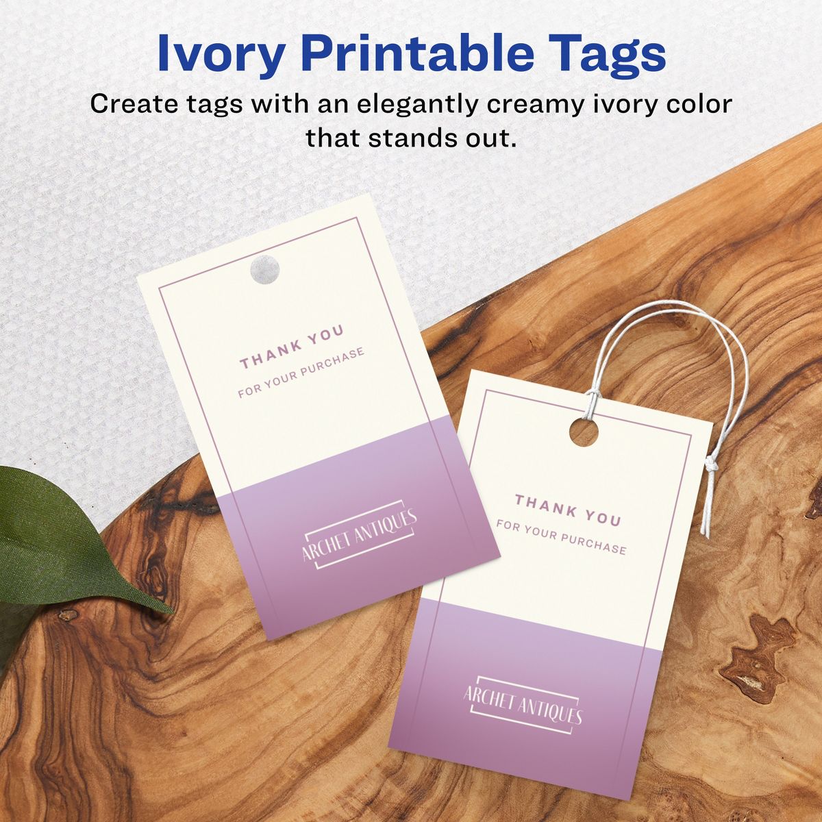 Avery 2" x 3" Rectangle, Matte Ivory Printable Tags - thumbnail 2