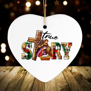 True Story Playful and Festive Nativity Christmas Ornament, Birth of Jesus| OrnamentallyYou - 1 of 4