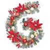 COZONY 6ft Christmas Garland with 20 LED Lights, Battery Operated Pre-Lit Garland with Flowers Berries Balls for Mantle Fireplace Stairs - 2 of 4