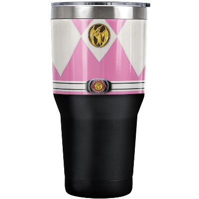 Power Rangers Pink Ranger Emblem Steel Tumbler 30oz Coffee Travel Mug