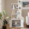 Tangkula 56" Tall 2-in-1 Hidden Cat Washroom Furniture w/3 Open Shelves Side Entry Doors - 2 of 4