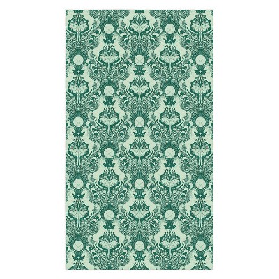 Avenie Unicorn Damask Green Tablecloth -Deny Designs