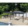 PURPLE LEAF  Outdoor Louvered Pergola with Adjustable Metal Roof for Patio Backyard Garden Grey Hardtop Gazebo - 2 of 4