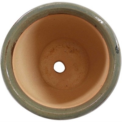 Gray 9" Glazed Ceramic Indoor/Outdoor Planters with Drainage Holes