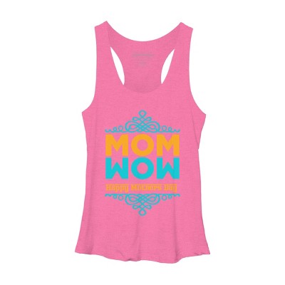 Women's Design By Humans Happy Mother's Day Mom Wow By tmsarts Racerback Tank Top