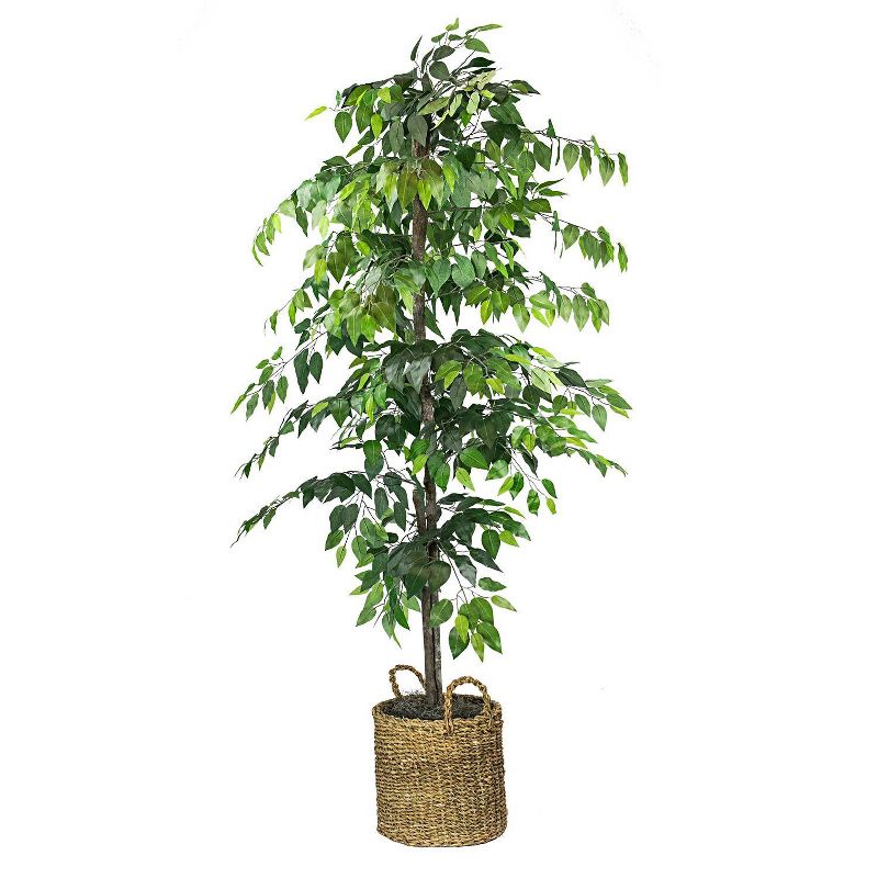 72&#34; Artificial Ficus Tree in Basket - LCG Florals, 1 of 12
