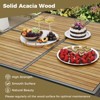 Tangkula Set Of 5 Patio Dining Set Outdoor Square Table and Chairs w/ Acacia Wood Tabletop PE Wicker Armrests and Cushions Patio Furniture Set - 4 of 4