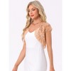 INSPIRE CHIC Women's Elegant Short Sleeve Sheer Floral Lace Shrug - 2 of 4