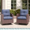 LayinSun Outdoor Swivel Rocker Chair Set Rattan Wicker Swivel Chairs Patio Bistro Set for Porch - 2 of 4