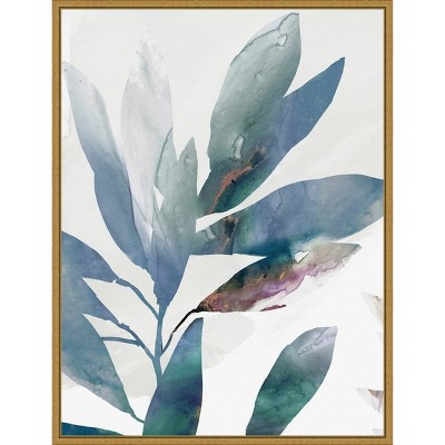 18" x 24" Indigo Sprig I by Isabelle Z Framed Canvas Wall Art - Amanti Art