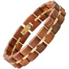 Steeltime Men's stainless steel and wood link bracelet. Color Options: Silver, Gold - 2 of 4