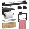 Itopfox 5 Piece Matte Black Bathroom Hardware Set 16 Inch Towel Bar Towel Ring Toilet Paper Holder 2 Towel Hooks Stainless Steel - 2 of 4