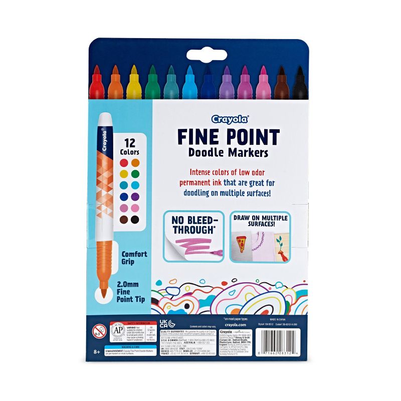 Crayola 12pk Doodle &#38; Draw Fine Point Doodle Markers, 4 of 7