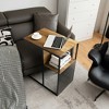 Costway C Shape Sofa Side End Table Reversible Snack Table Nightstand Steel Frame Oak - 3 of 4