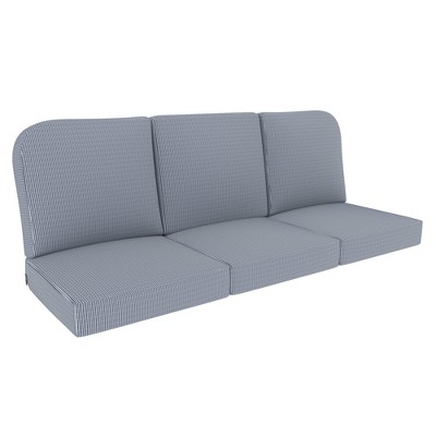 Covers&All Outdoor Seat / Back Cushion Three Seater, Durable Olefin Fabric, 24 in Lx 22 in W x 5 in Thick