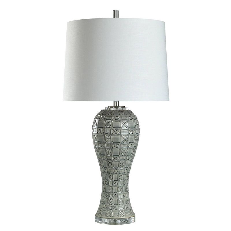 Geometric Overlay Design Table Lamp Gray Glaze Finish - StyleCraft, 3 of 7
