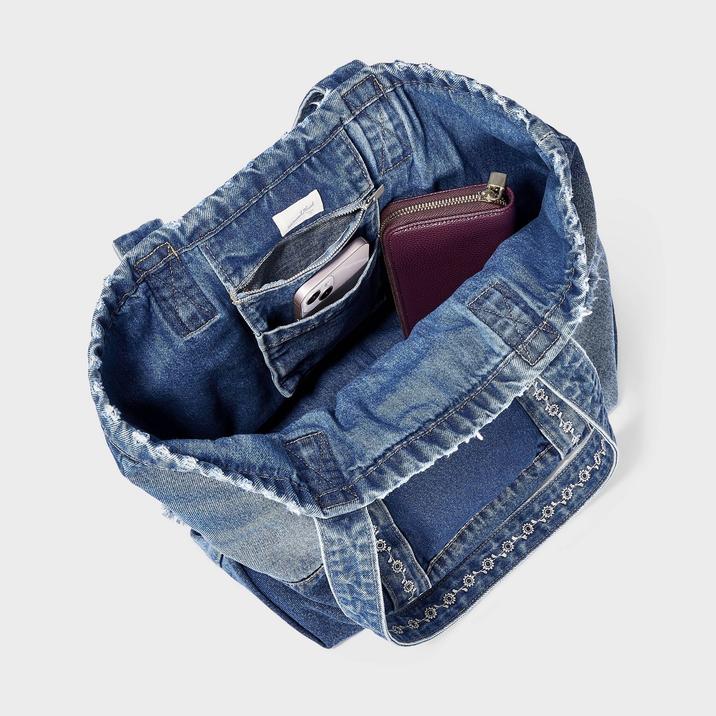 Сумка Universal Thread Denim Patchwork, цвет: Джинсовый — фото 4