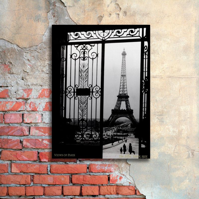 Trademark Fine Art - Anonymous 'Views of Paris' Floating Brushed Aluminum Art, 3 of 5