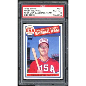 Mark McGwire Rookie Card 1985 Topps #401 PSA 8 - 1 of 2