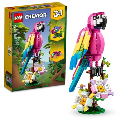 Lego Creator Exotic Pink Parrot 3in1 Building Toy Set 31144 : Target