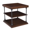 Jofran,Larson Modern Industrial Square Solid Wood End Table with Storage Shelves - 2 of 4