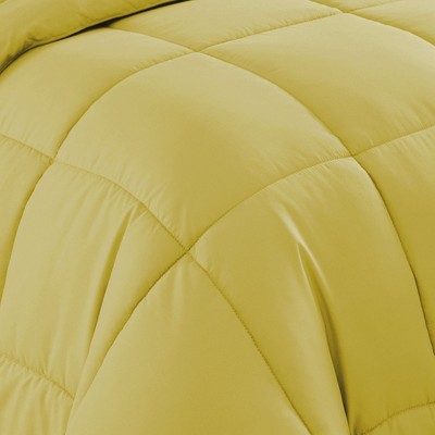 Yellow Twin Down Alternative Microfiber Bed in a Bag Set
