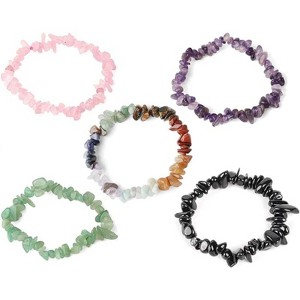 BRINJOY 5-Piece Chakra Healing Bracelet Set - Natural Gemstone Energy Bracelets for Holistic Balance - 1 of 4