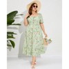 Plus Size Summer Dress for Women Square Neck Casual Boho A Line Maxi Dress - 2 of 4