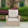 Canaan 4pc All Weather Wicker Outdoor Seating Set Cream - Alaterre Furniture: Rust-Proof Aluminum Frame, Tempered Glass Table - 3 of 4