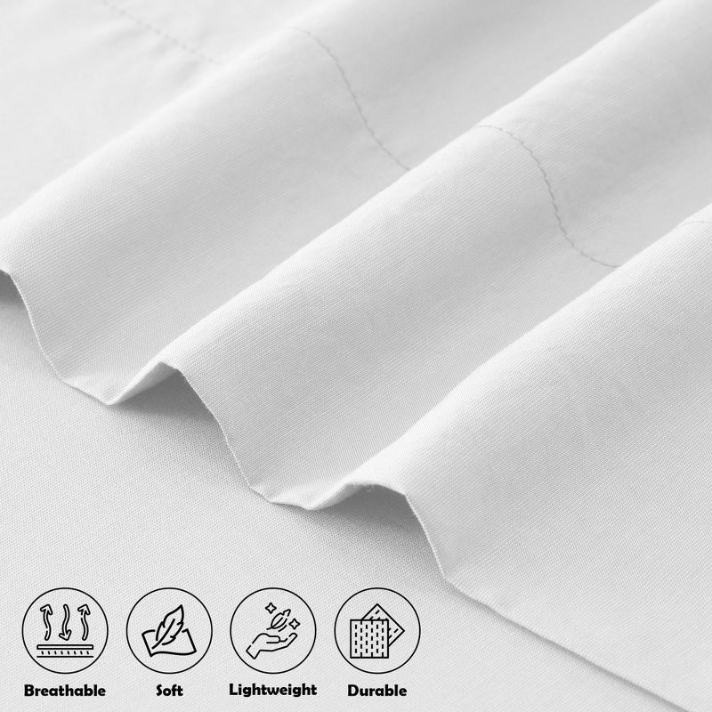 4 Piece Rayon From Bamboo Sheet Set Deep Pocket Cooling Solid Sheets - Lux Decor Collection, 5 of 7