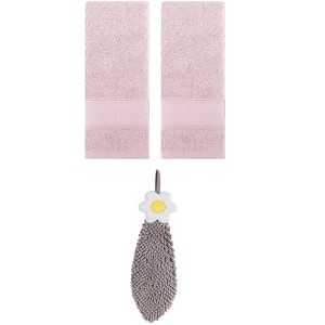 REGALWOVEN 3 Pcs Soft Absorbent Hand Towel Bathroom Decorative Set - 1 of 4
