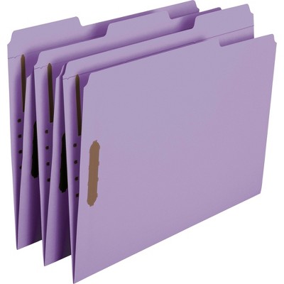 Smead Folder 2 Fasteners 1/3 AST Tab Cut Letter 50/BX Lavender 12440